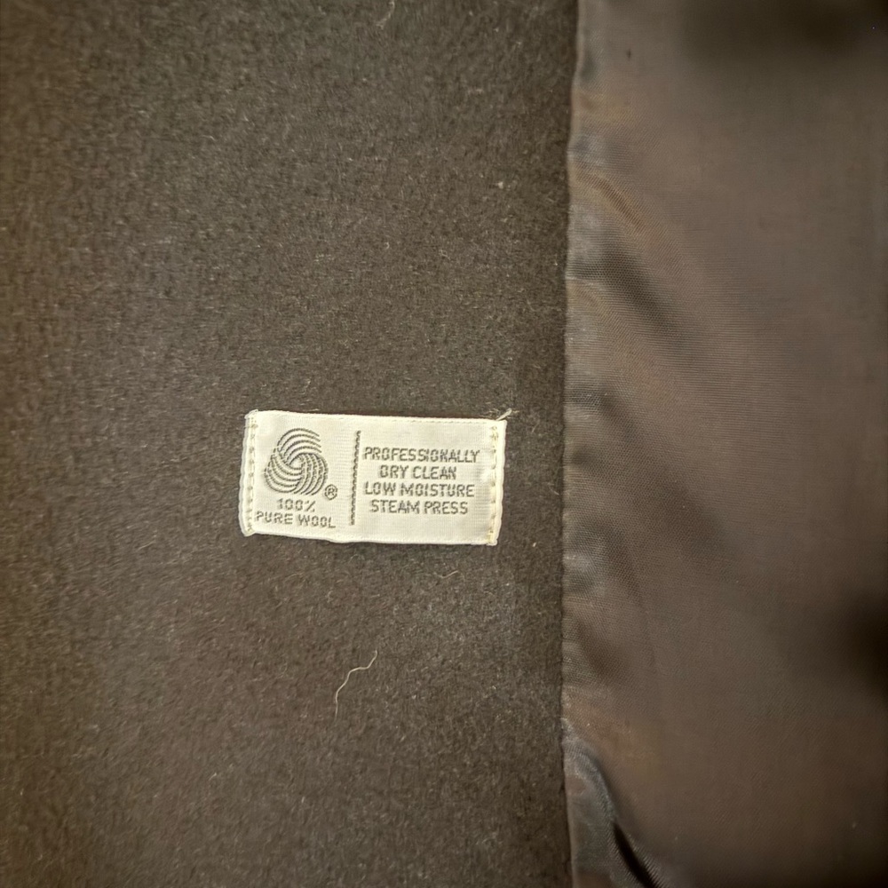 100% Wool Black Pea Coat - Picture 4 of 10